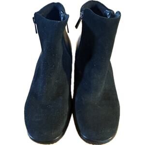 Drew Kool Boots Women's Ankle Bootie Black Leather Size 11.5 Double Side Zippers